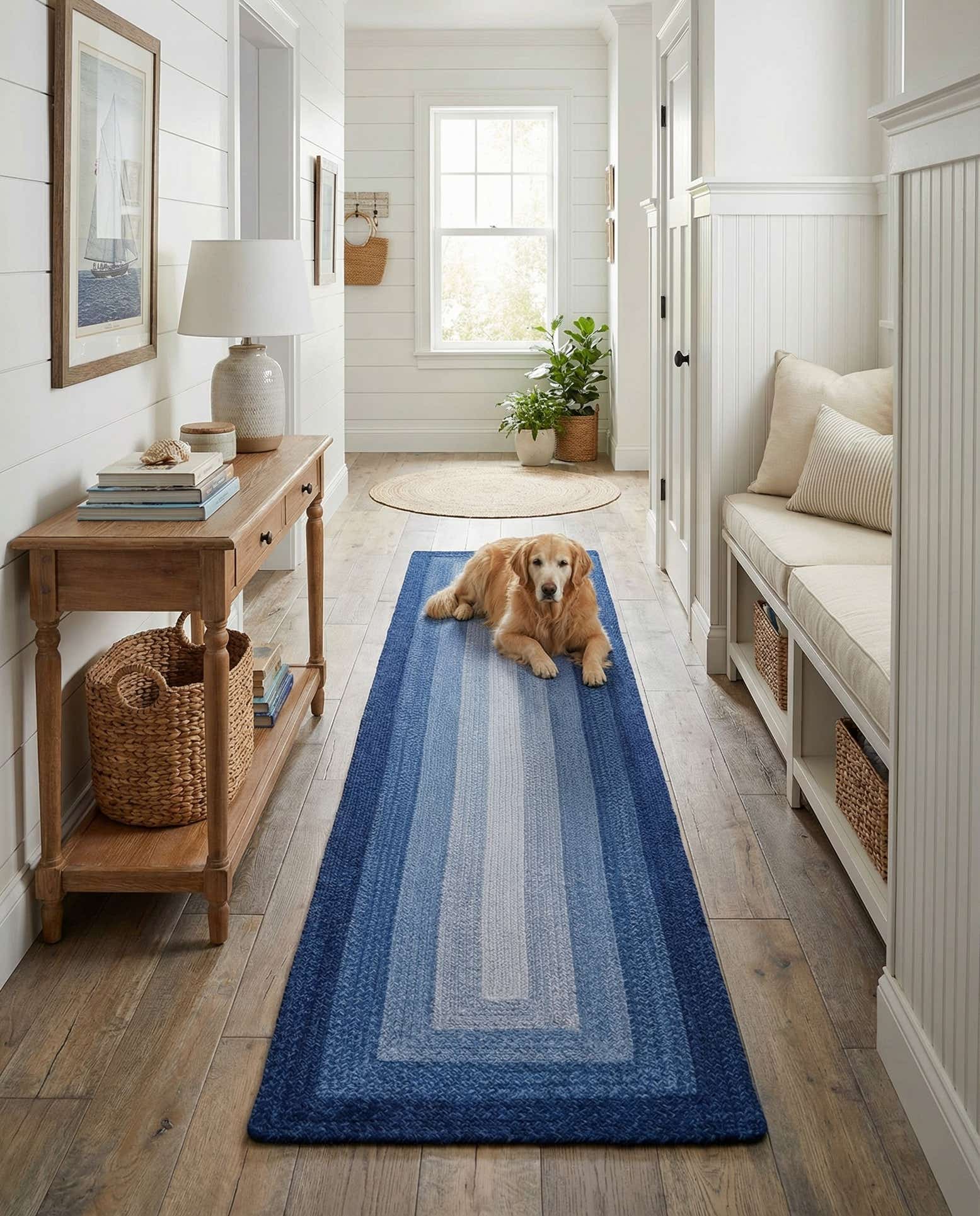 2' 7 x 12' Handmade Hand Braided Wool Runner Rug