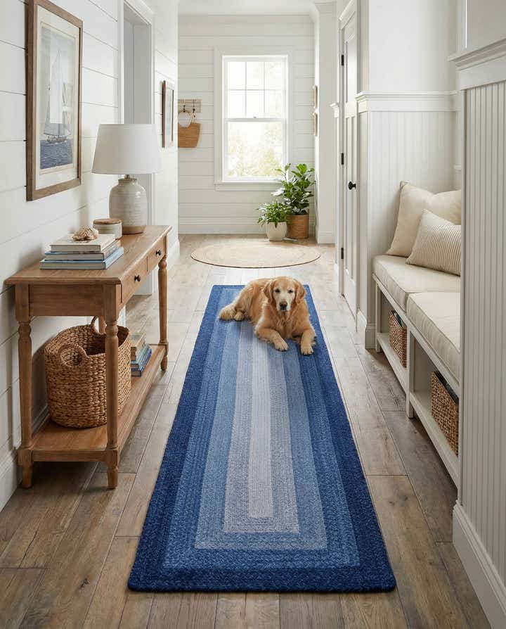 2' 7 x 12' Handmade Hand Braided Wool Runner Rug