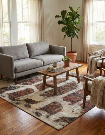 6' 6 x 7' Hand Knotted Ultra Vintage Persian Wool Square Rug