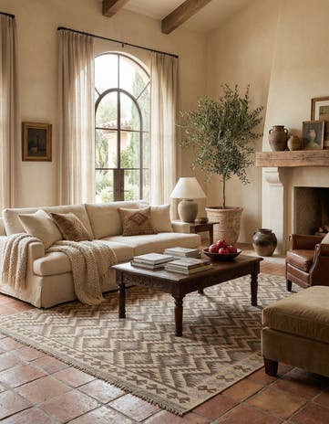 6' 8 x 9' 10 Hand Knotted Kilim Maymana Wool Rug
