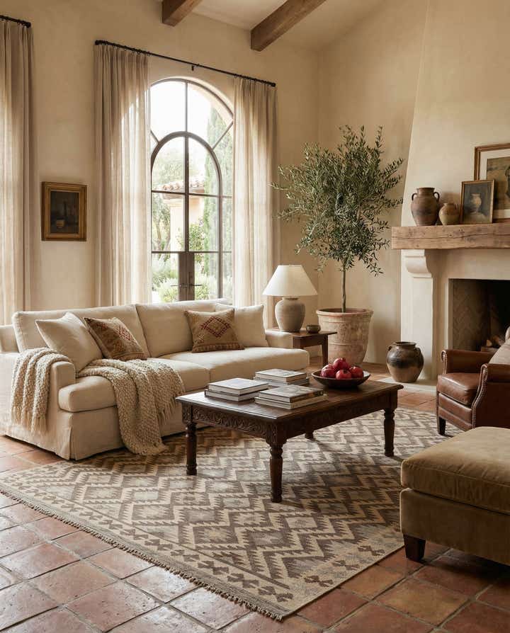 6' 8 x 9' 10 Hand Knotted Kilim Maymana Wool Rug