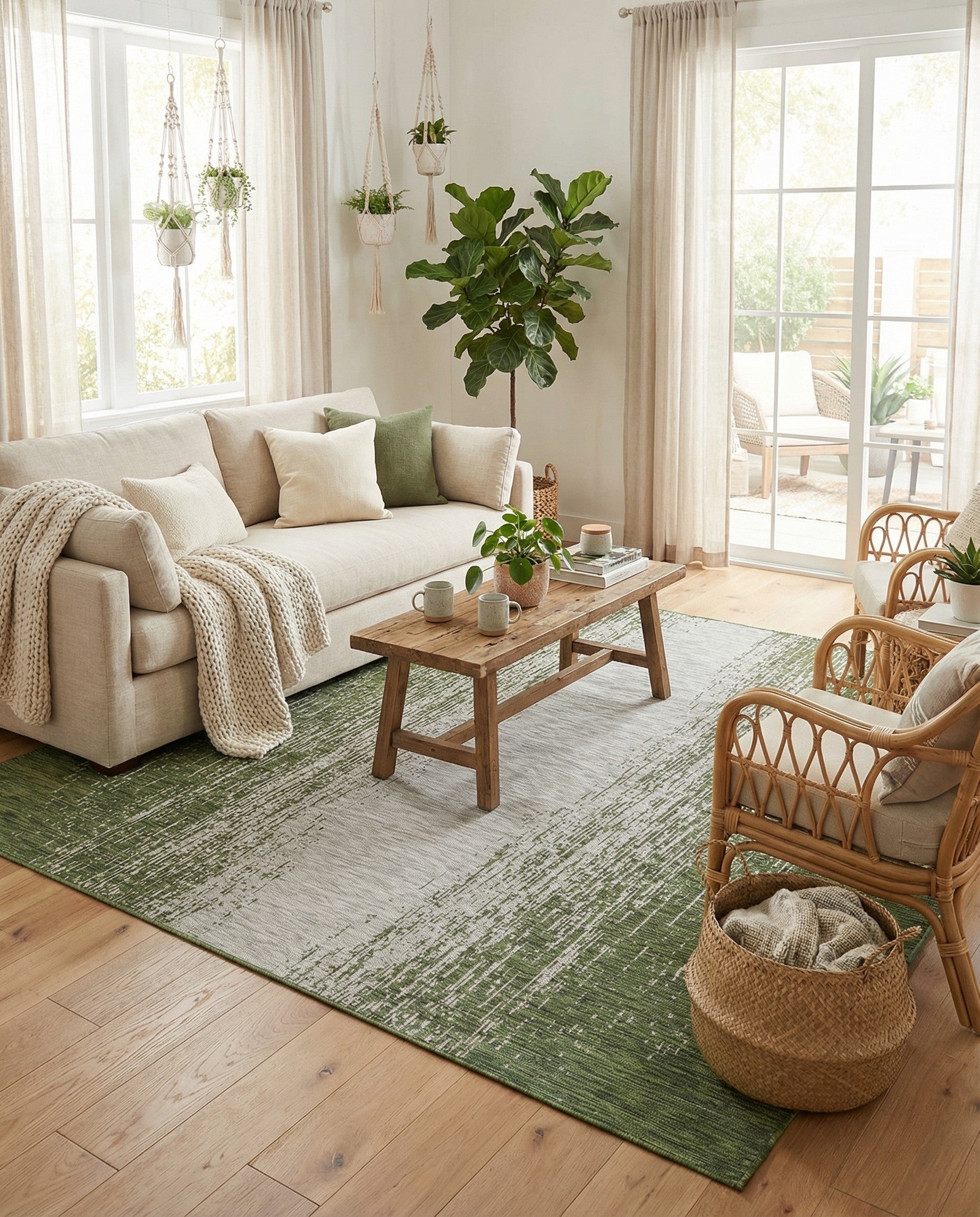 7' x 10' Easy-Clean Modern Indoor / Outdoor Rug