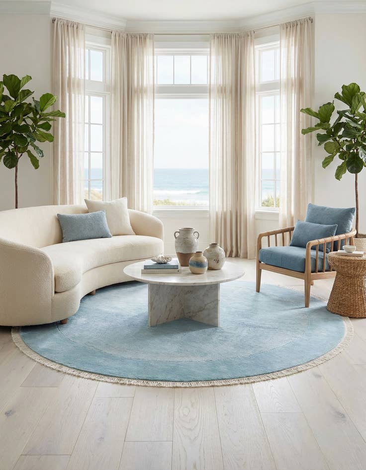 Detail image of 6' 8 x 6' 8  Hand Knotted Darya Wool Round Rug