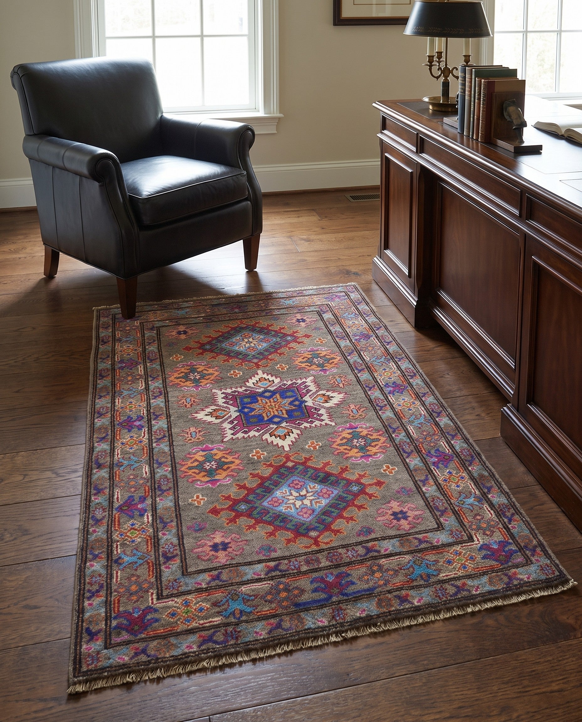 2' 11 x 4' 5 Hand Knotted Kazak Rug