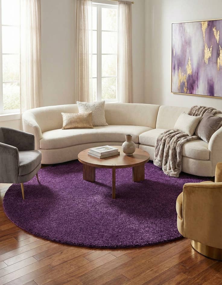 Detail image of 7' 10 x 7' 10 Solid Frieze Round Rug