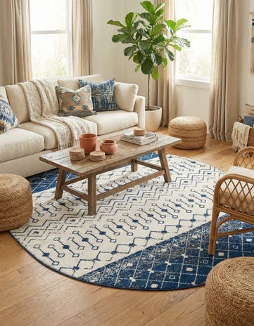 7' 10 x 10' Moroccan Trellis Oval Rug