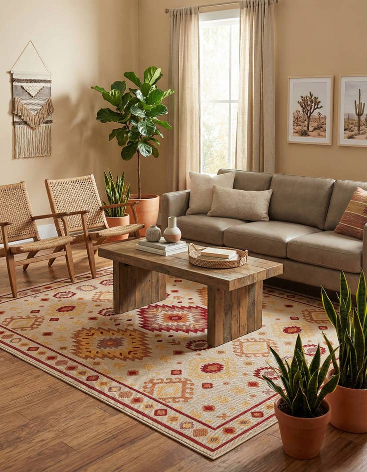 Detail image of 9' x 12'  Washable Baja Indoor / Outdoor Rug