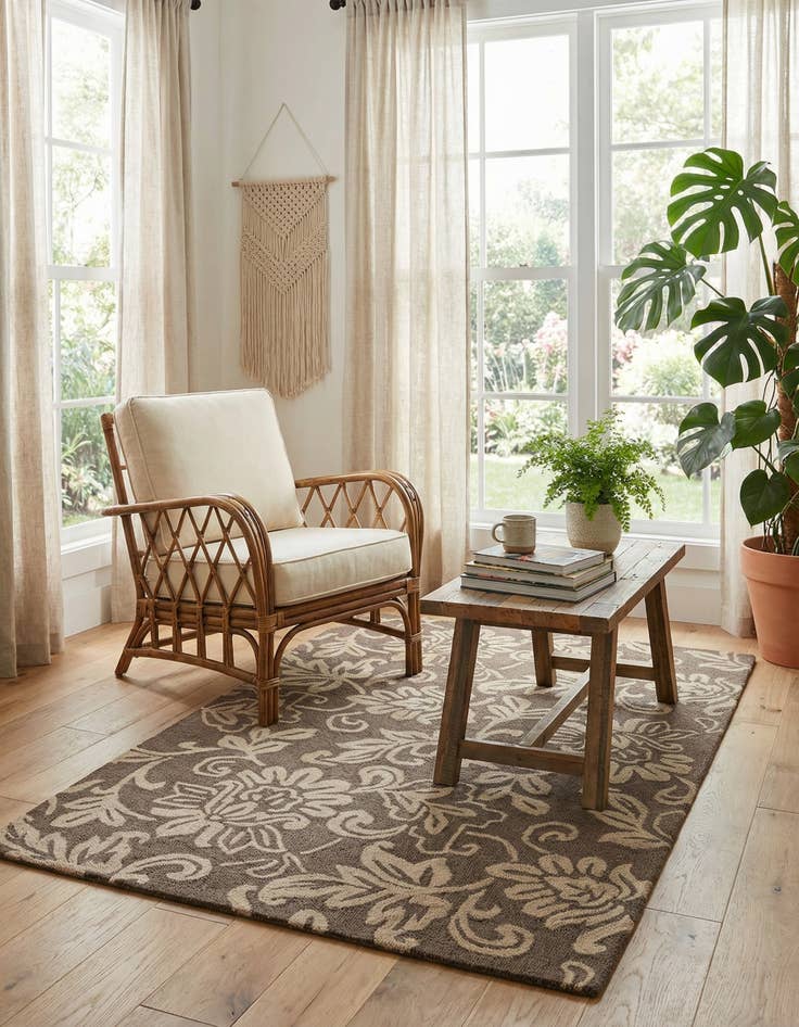 Detail image of 5' 1 x 8' Agra Wool Rug