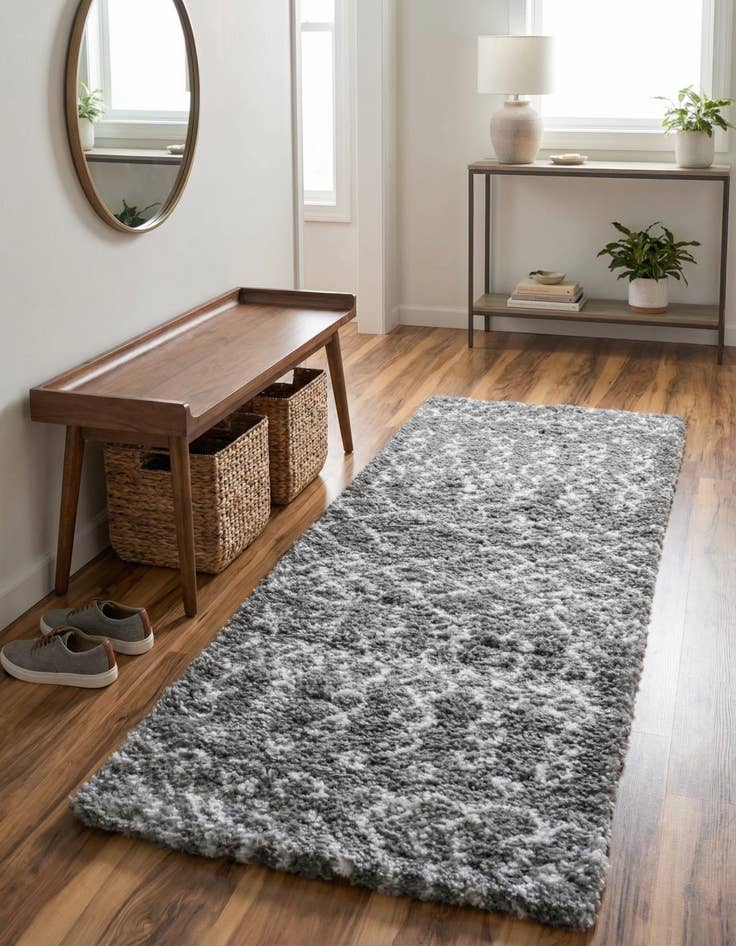 Detail image of  2' 7 x 6' Moroccan Shag Runner Rug