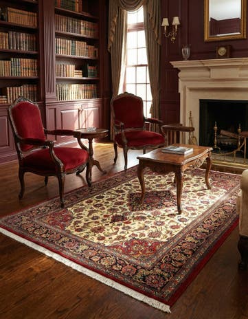 4' 8 x 6' 10 Hand Knotted Qom Persian Rug