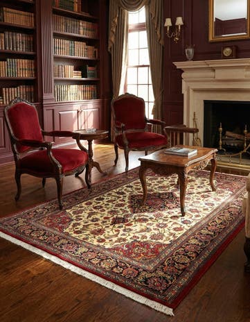 4' 8 x 6' 10 Hand Knotted Qom Persian Rug