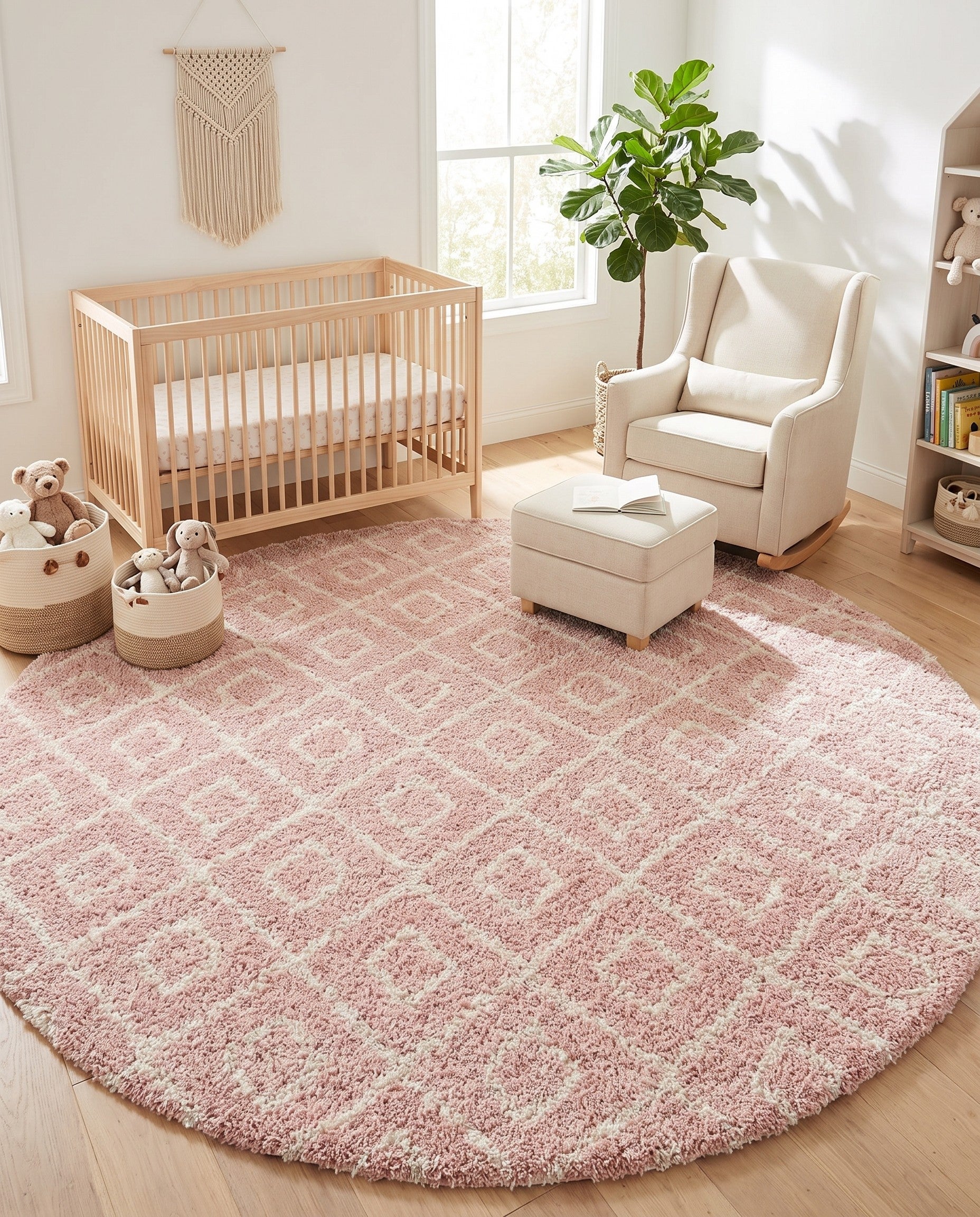 10' x 10' Lattice Shag Round Rug