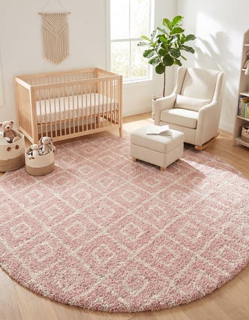 10' x 10' Lattice Shag Round Rug