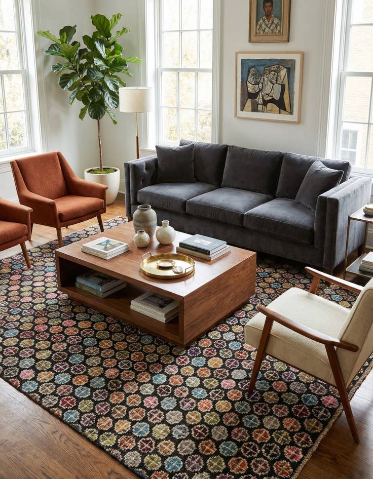 Detail image of 8' x 9' 10  Hand Knotted Darya Wool Rug