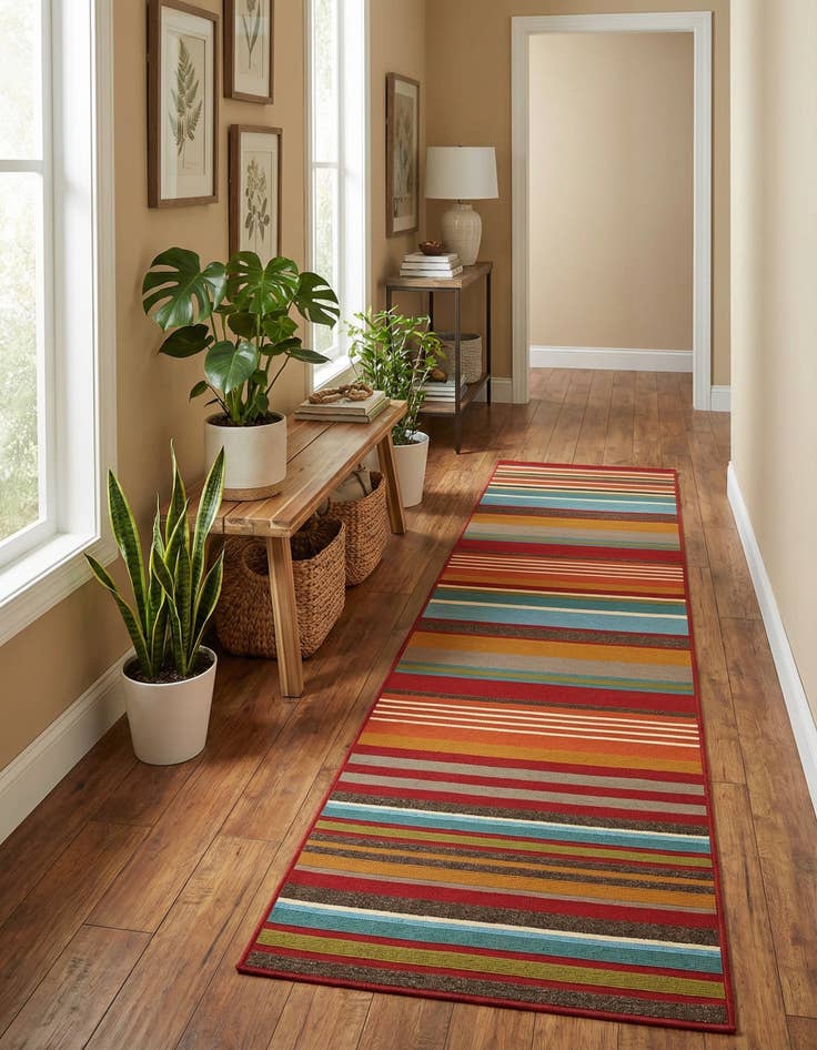 Detail image of 2' x 8' Easy-Clean Modern Indoor / Outdoor Runner Rug