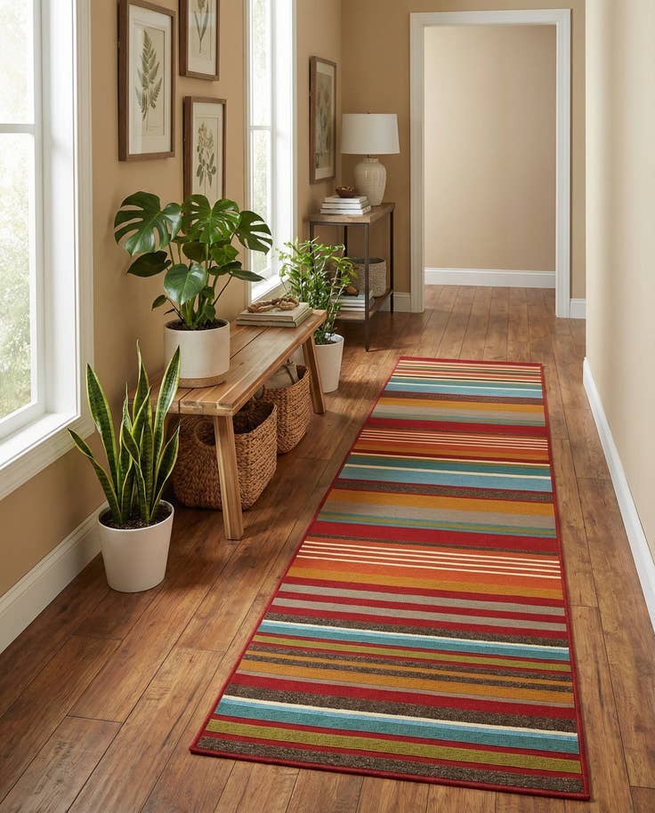 Detail image of 2' x 8' Easy-Clean Modern Indoor / Outdoor Runner Rug