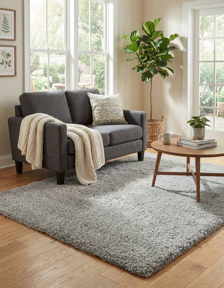 Detail image of 5' x 8' Solid Shag Rug