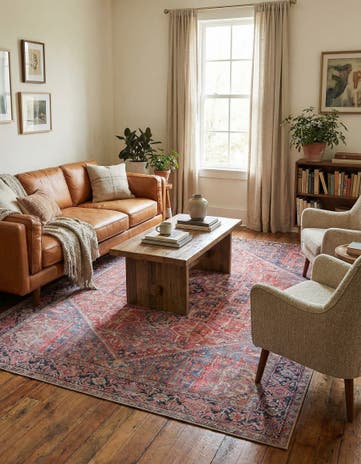 Red Washable Timeless Rug