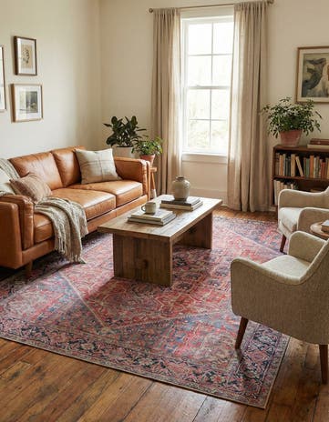 Red Washable Timeless Rug