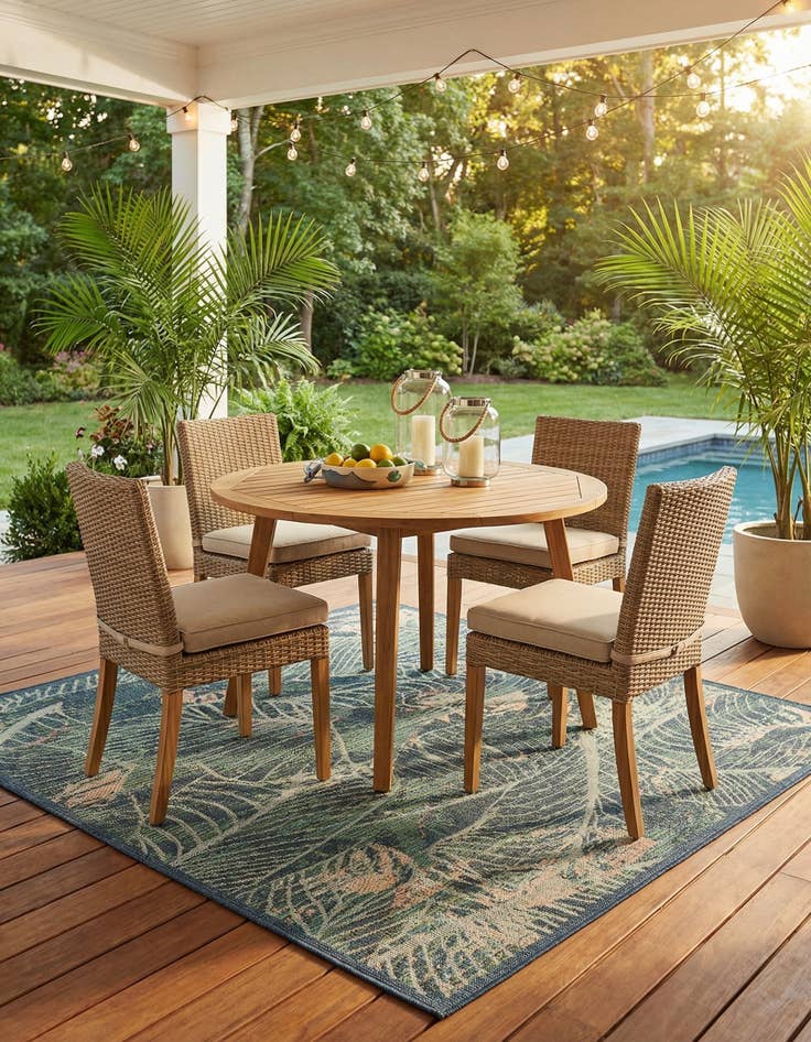 Detail image of  7' 10 x 7' 10  Washable Baja Indoor / Outdoor Square Rug