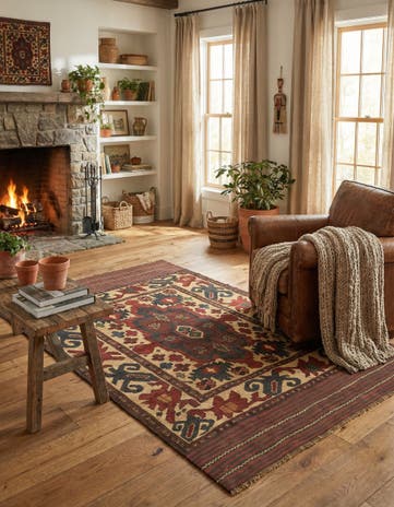 3' 10 x 6' Hand Knotted Sumak Wool Rug