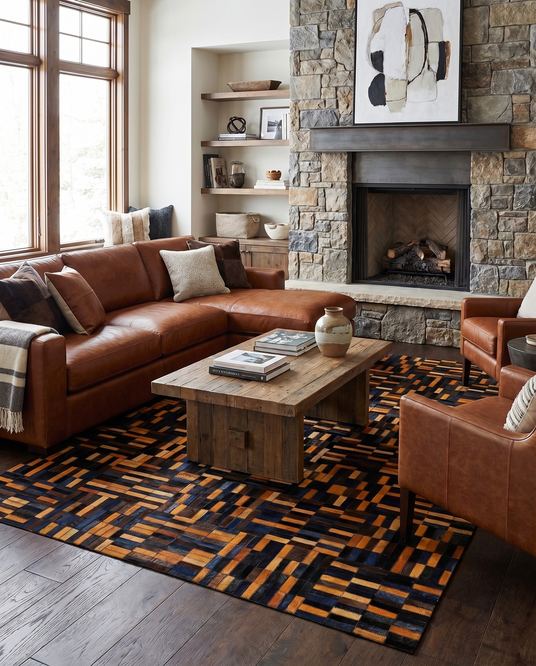 4' 11 x 7' 11 Cowhide - Patchwork Rug