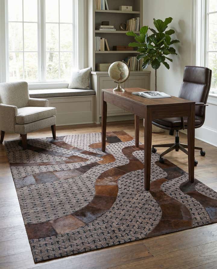 5' x 8' Cowhide Leather Rug