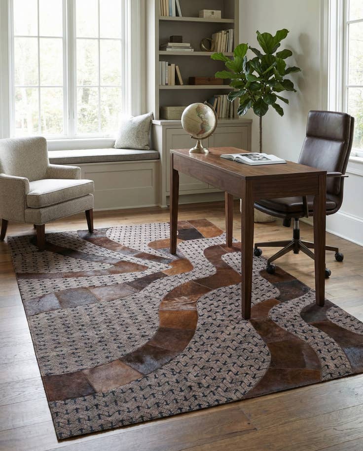 Detail image of 5' x 8' Cowhide Leather Rug