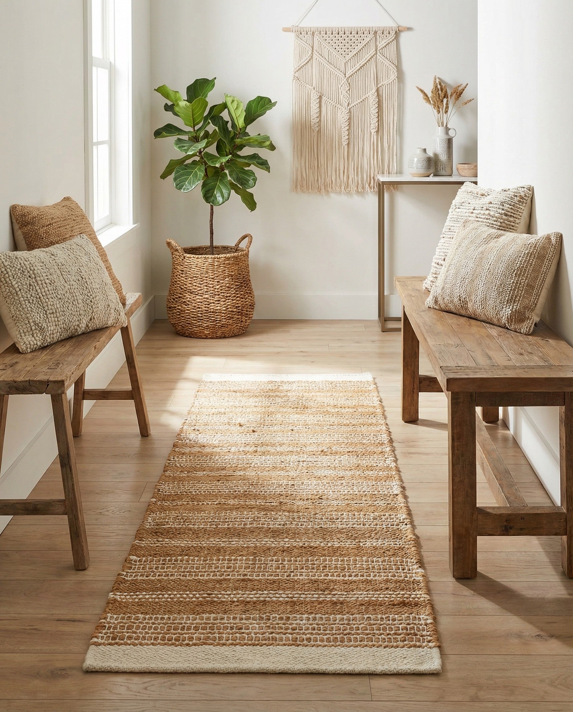 2' x 6' 1 Hand Woven Lariat Runner Rug