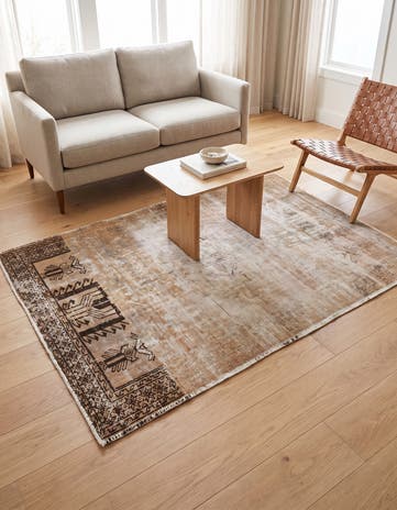 4' 1 x 6' 4 Hand Knotted Ultra Vintage Persian Wool Rug
