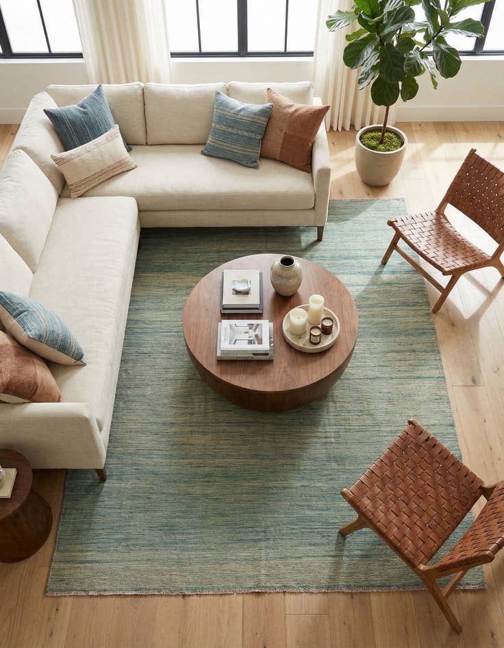 Detail image of 6' x 8'  Hand Woven Kilim Modern Wool Rug