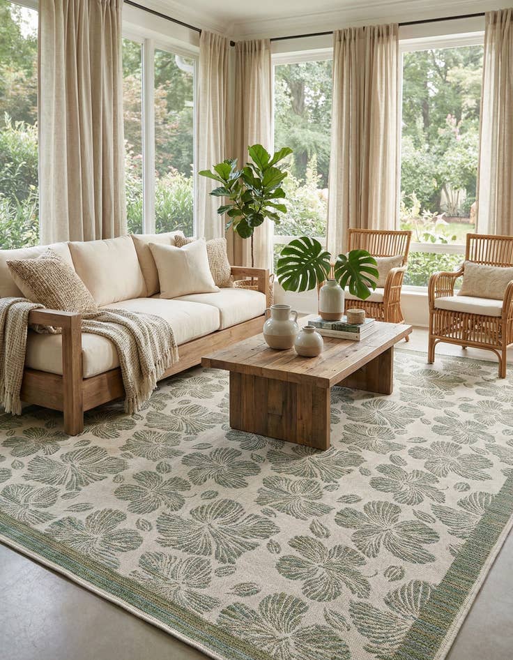 Detail image of  9' x 12'  Washable Baja Indoor / Outdoor Rug