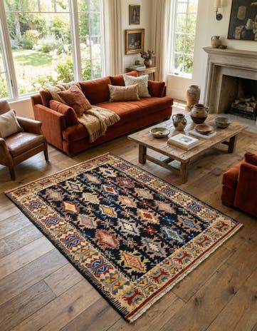 5' x 6' 9 Hand Knotted Kazak Wool Rug