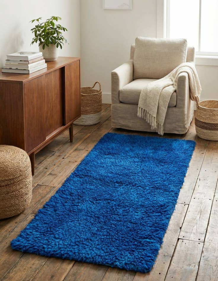 Detail image of 3' 2 x 6' 1  Hand Knotted Moroccan Wool Runner Rug