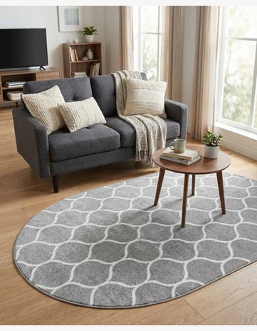 3' x 5' 3 Trellis Frieze Oval Rug