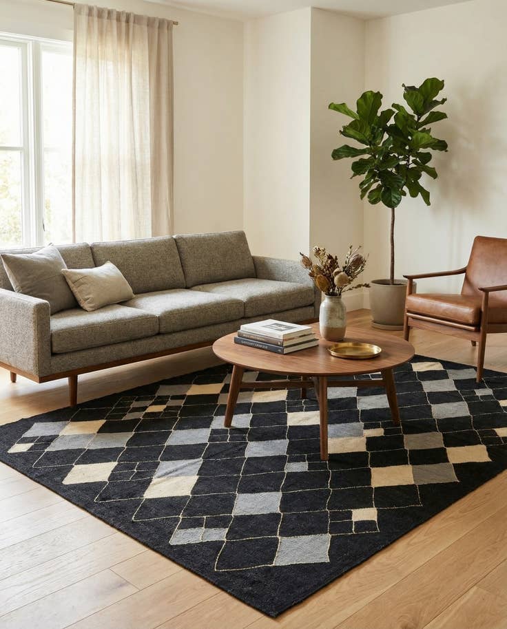 Detail image of 5' 11 x 7' 10 Hand Woven Kilim Modern Wool Rug