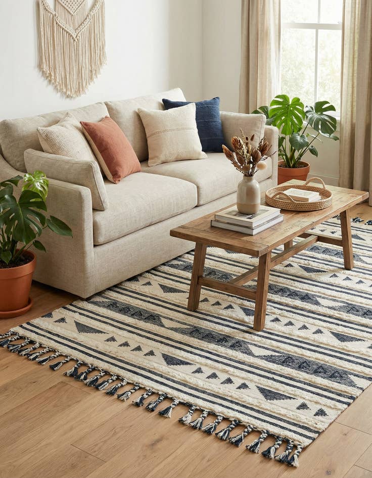 Detail image of  5' 1 x 8'  Hand Woven Arizona Wool Rug