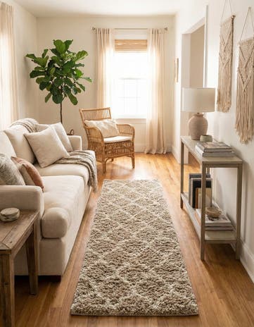 2' x 5' Lattice Shag Runner Rug