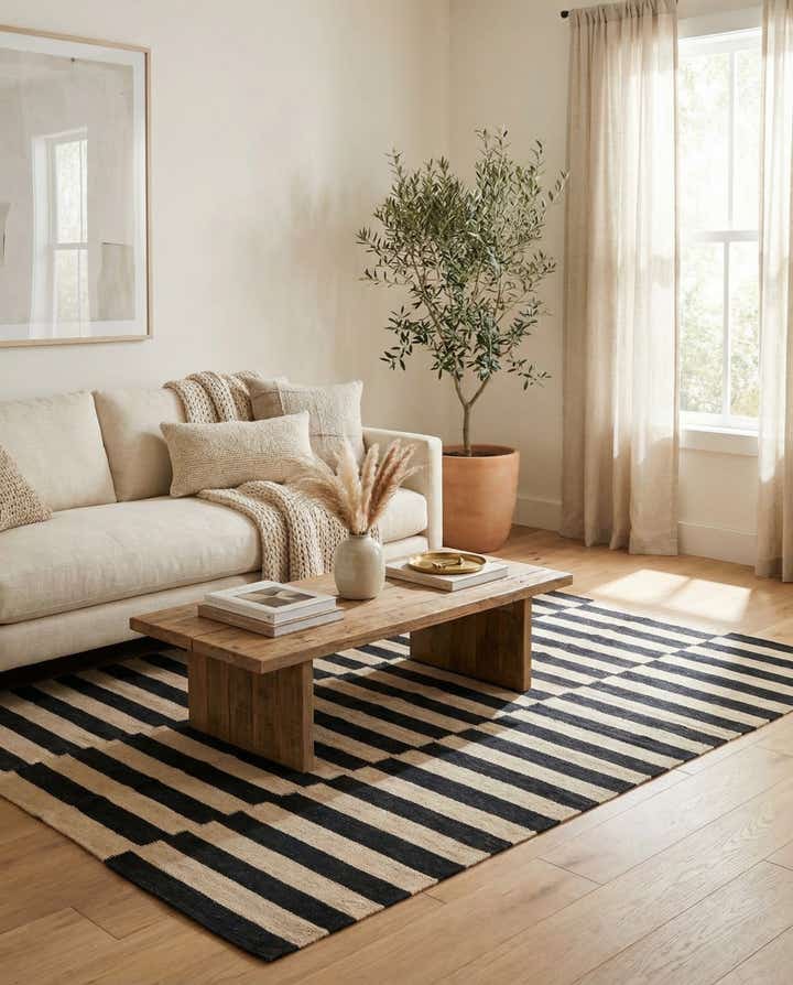 4' 3 x 5' 10 Hand Woven Kilim Modern Wool Rug