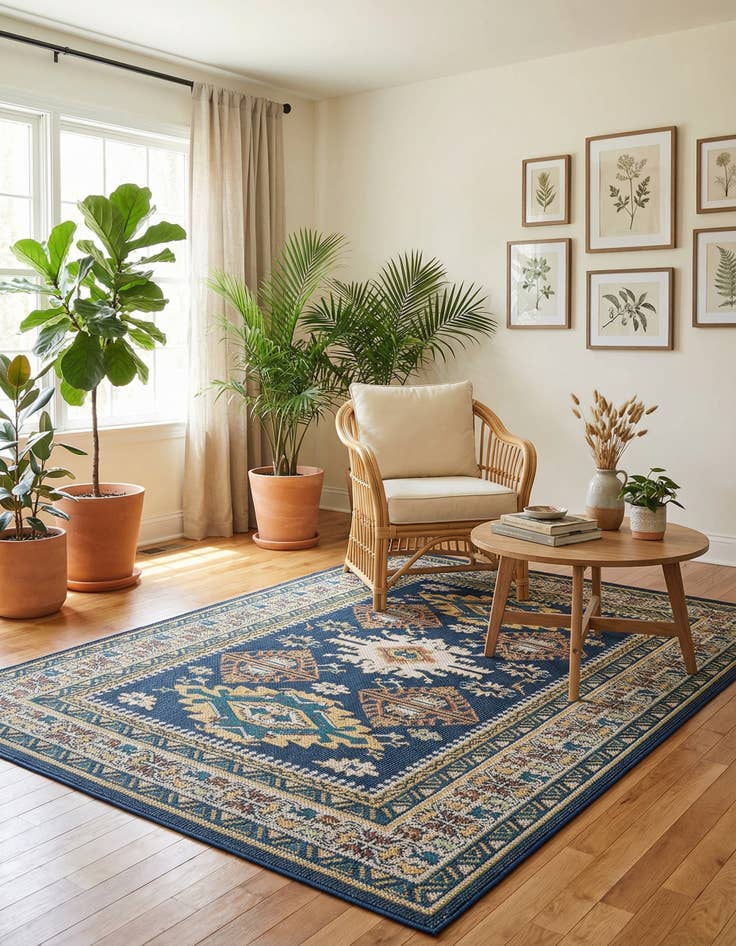 Detail image of 5' 3 x 8'  Washable Baja Indoor / Outdoor Rug