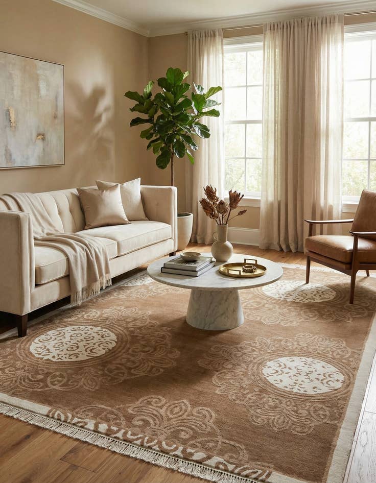 Detail image of 6' 9 x 10'  Hand Knotted Darya Wool Rug