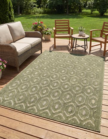 4' x 6' Easy-Clean Trellis Textured Indoor / Outdoor Rug