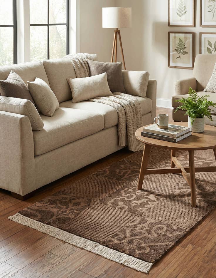 Detail image of  2' 7 x 5'  Hand Knotted Darya Wool Rug