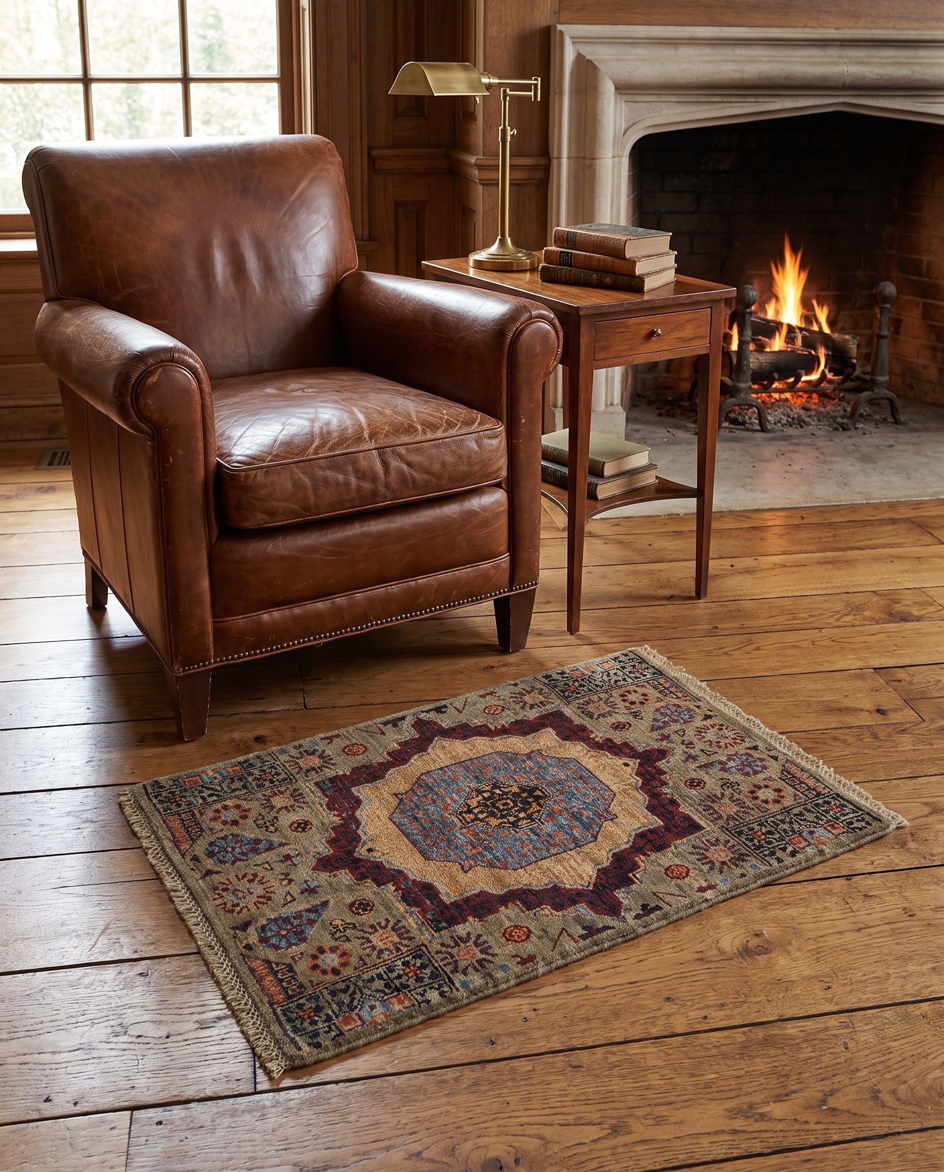 2' x 3' 2 Hand Knotted Mamluk Ziegler Rug
