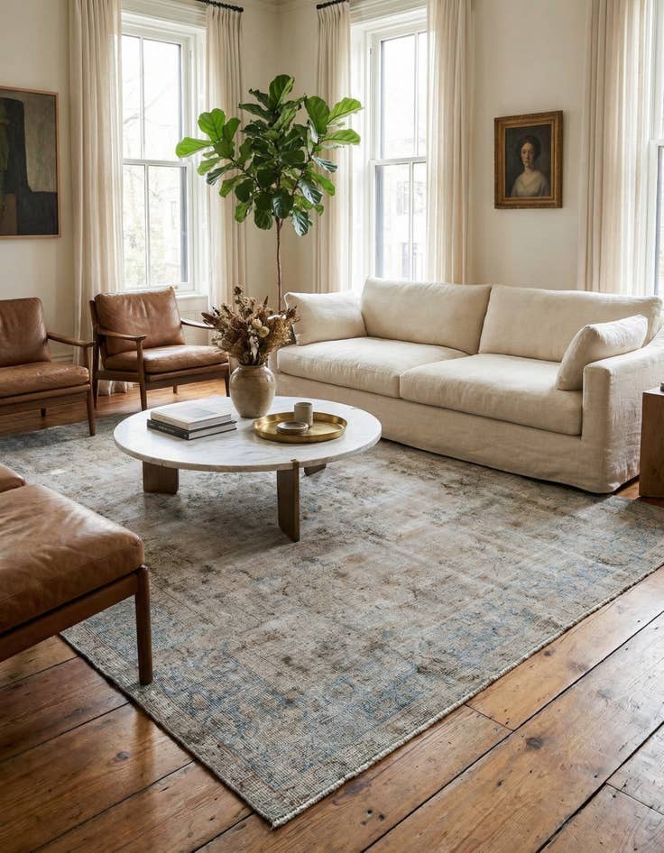 Detail image of 8' 3 x 11' 6  Hand Knotted Ultra Vintage Persian Wool Rug