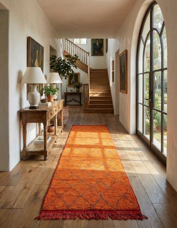 3' 5 x 9' 3 Hand Knotted Moroccan Wool Runner Rug