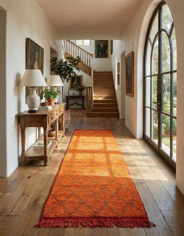 3' 5 x 9' 3 Hand Knotted Moroccan Wool Runner Rug