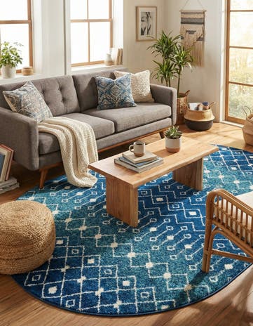 5' 3 x 8' Moroccan Trellis Oval Rug