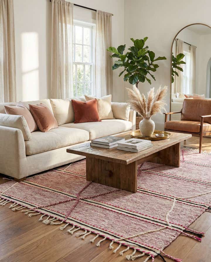 6' 10 x 9' 7 Hand Knotted Moroccan Wool Rug
