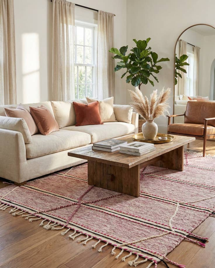 Detail image of 6' 10 x 9' 7 Hand Knotted Moroccan Wool Rug